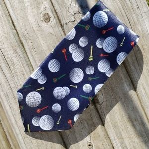 Navy Golf Tie with Golf Balls and Multi Color Tees